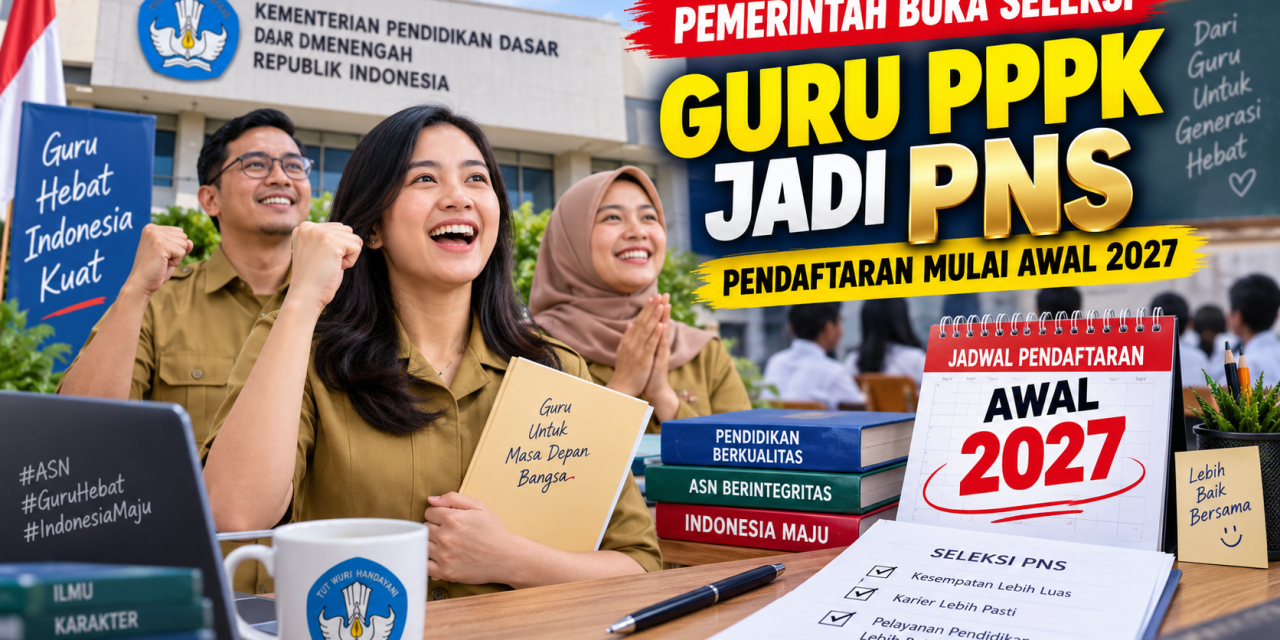 Pemerintah Buka Seleksi Guru PPPK Jadi PNS, Dimulai Awal 2027